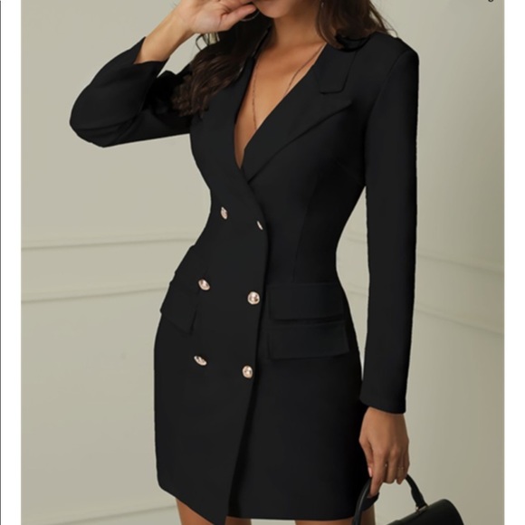 🔥Double Breast Long Sleeve Blazer Dress🔥 - Picture 2 of 5